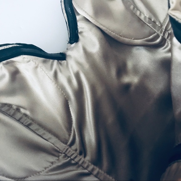 BEBE BUSTIER CORSET TOP SATIN STRAPLESS BLACK (XS) - Picture 7 of 8